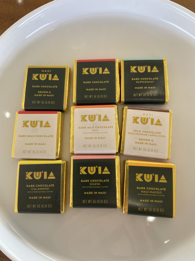 Ku'ia tasting chocolates